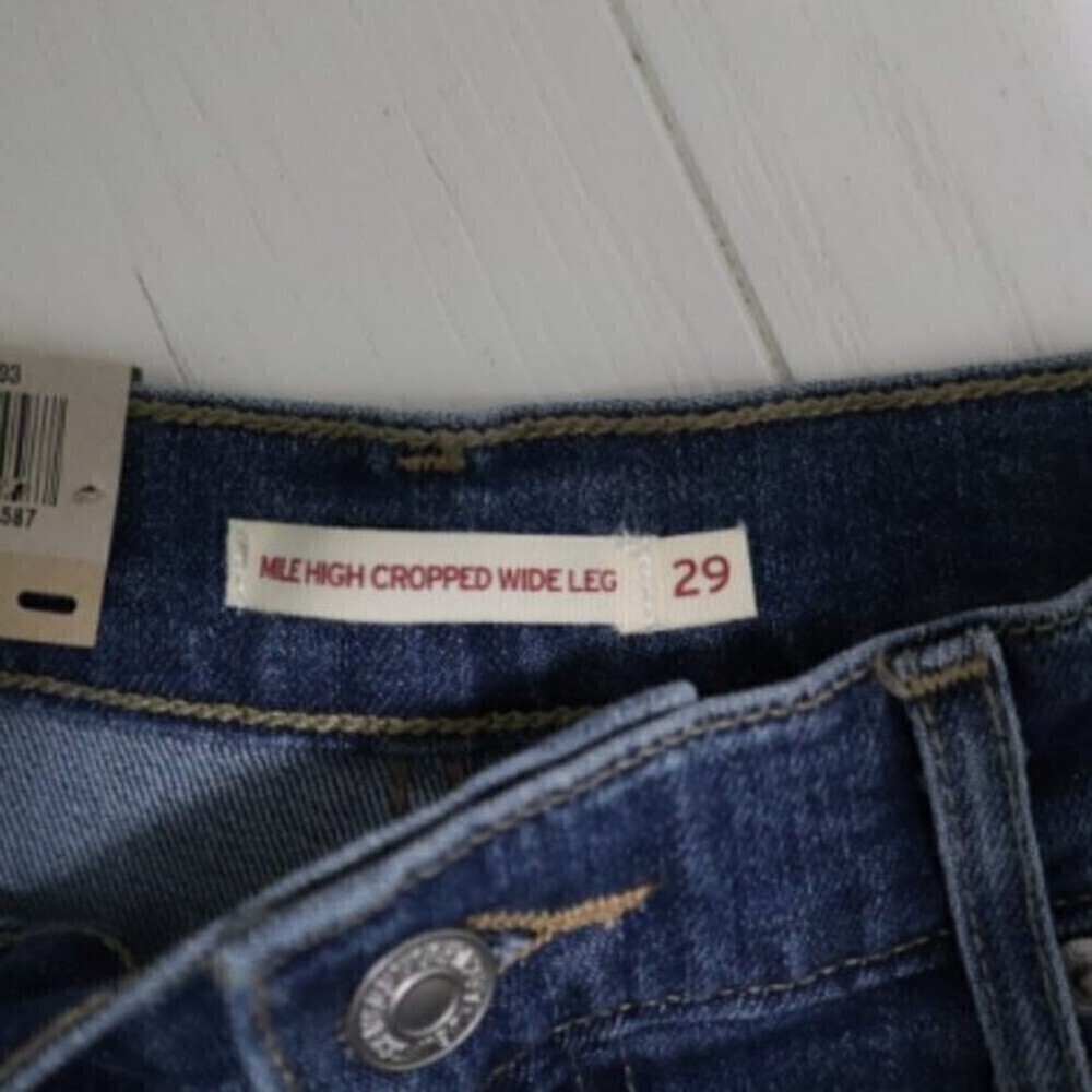 Levis Mile High Rise Wide Leg Women Size 29 Cotton Denim NEW Cropped Jeans Y2K - Picture 5 of 17